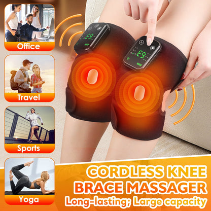 Ultimate 3-in-1 Heating Knee Massager - Portable Wireless Relief for Office, Home & Study - Perfect Gift for Relaxation!