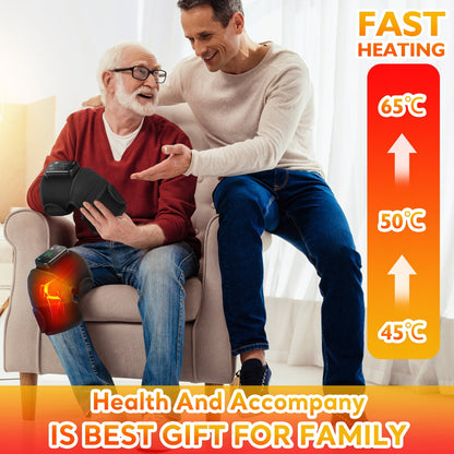 Ultimate 3-in-1 Heating Knee Massager - Portable Wireless Relief for Office, Home & Study - Perfect Gift for Relaxation!