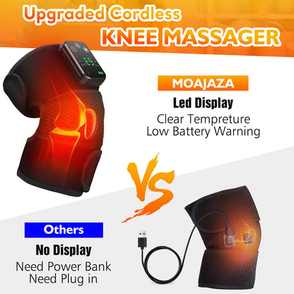 Ultimate 3-in-1 Heating Knee Massager - Portable Wireless Relief for Office, Home & Study - Perfect Gift for Relaxation!