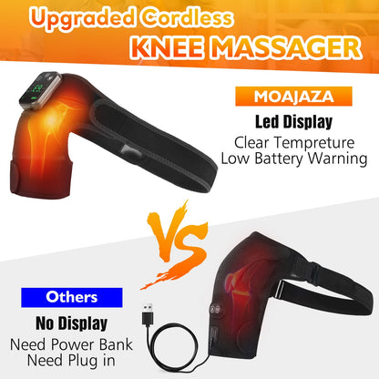 Ultimate 3-in-1 Heating Knee Massager - Portable Wireless Relief for Office, Home & Study - Perfect Gift for Relaxation!